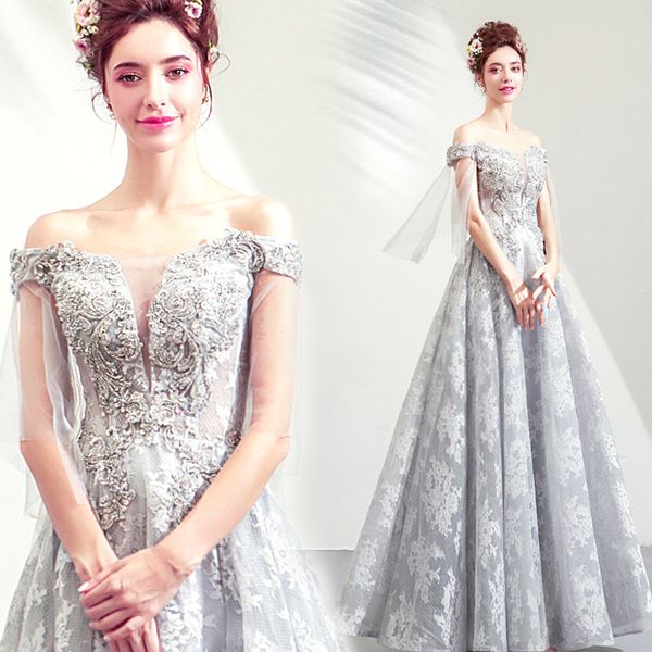 grey lace off shoulder grey lace dress dazzling elegant smoky gray dinner party dress party performance evening, White;black
grey lace off shoulder grey lace dress dazzling elegant smoky gray dinner party dress party performance evening, White;black