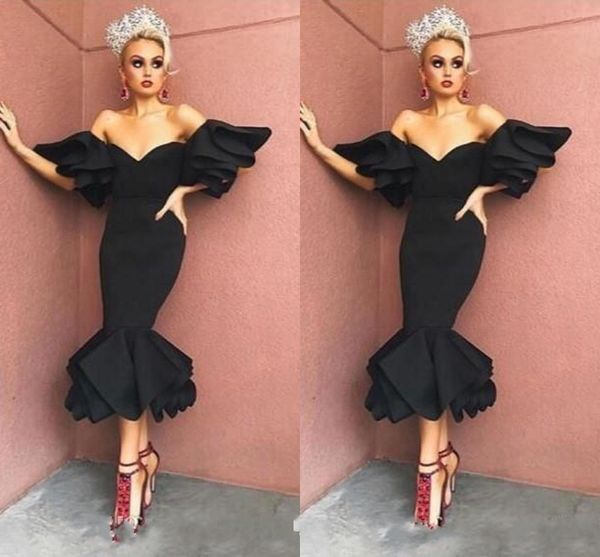 new elegant arabic a line cocktail dresses satin long sleeves tulle lace applique beaded knee length party short prom dress ruffles, Black
new elegant arabic a line cocktail dresses satin long sleeves tulle lace applique beaded knee length party short prom dress ruffles, Black