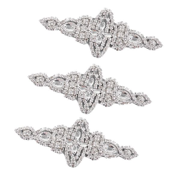 3 pieces luxury appliques with rhinestones embellishment for bridal dress, Black
3 pieces luxury appliques with rhinestones embellishment for bridal dress, Black