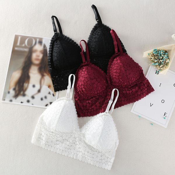 lace underwear seamless deep v women bra hollow out push up bra lace crop top, Black;white
lace underwear seamless deep v women bra hollow out push up bra lace crop top, Black;white