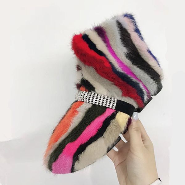 colorful striped furry women winter boots crystal strap flat warm snow botas militar mujer grey short ankle rubber botines femme, Black
colorful striped furry women winter boots crystal strap flat warm snow botas militar mujer grey short ankle rubber botines femme, Black