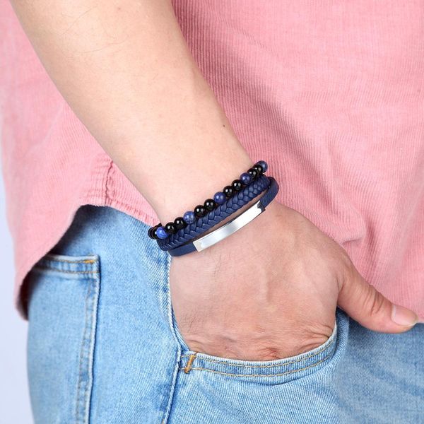 new classic style men leather bracelet braid rope chain natural stone beaded bangle stainless steel magnetic clasp male jewelry, White
new classic style men leather bracelet braid rope chain natural stone beaded bangle stainless steel magnetic clasp male jewelry, White