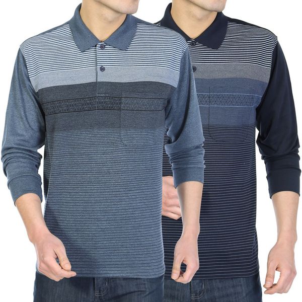 spring clothing new elderly men's wear fold-down collar long-sleeved upper garment large size loose-fit daddy clothes stripes t, White;black
spring clothing new elderly men's wear fold-down collar long-sleeved upper garment large size loose-fit daddy clothes stripes t, White;black