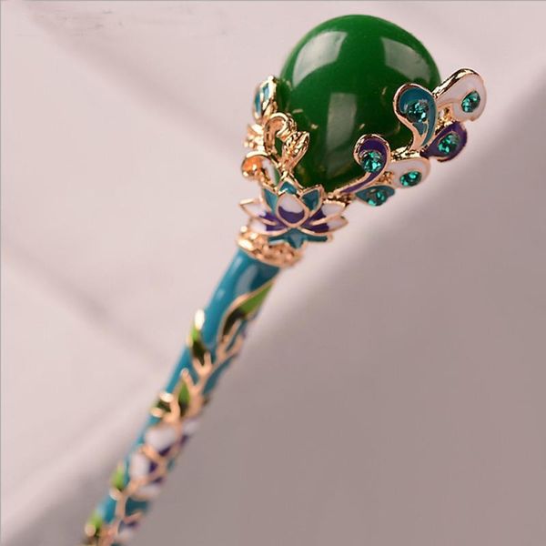 retro women cloisonne crystal wedding hair sticks enamel metal bride hair ornaments chinese traditional jewelry accessories, Golden;white
retro women cloisonne crystal wedding hair sticks enamel metal bride hair ornaments chinese traditional jewelry accessories, Golden;white