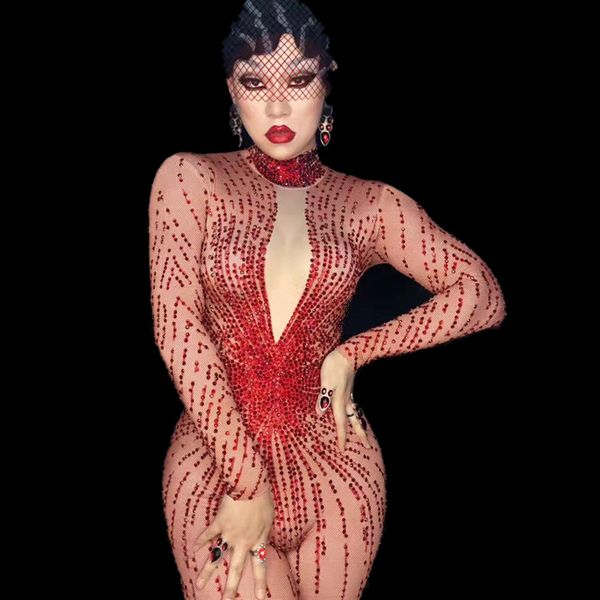 women's outfit bodysuit birthday celebrate wear female singer wear shining red rhinestones rompers costume bling jumpsuit, Black;red
women's outfit bodysuit birthday celebrate wear female singer wear shining red rhinestones rompers costume bling jumpsuit, Black;red