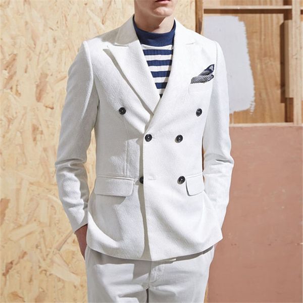 white double breasted wedding suits bridegroom prom party formal men suit terno masculino custom made (jacket+pants+tie, White;black
white double breasted wedding suits bridegroom prom party formal men suit terno masculino custom made (jacket+pants+tie, White;black