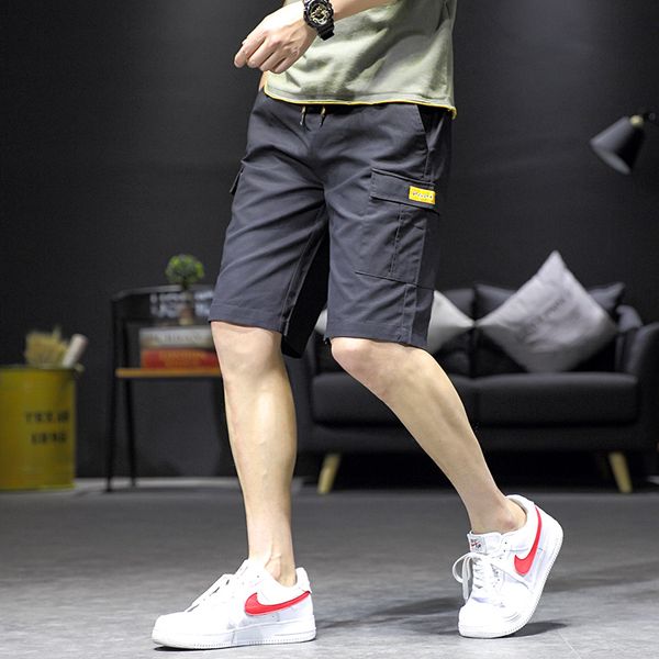 streetwear men's shorts multi-pockets solid color men's shorts elastic waist breathable casual, White;black
streetwear men's shorts multi-pockets solid color men's shorts elastic waist breathable casual, White;black