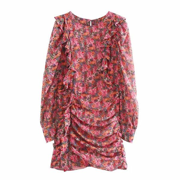 women's 2020 long sleeve pleated floral printed dress bohemia o-neck women dresses midi clothes club vestidos, Black;gray
women's 2020 long sleeve pleated floral printed dress bohemia o-neck women dresses midi clothes club vestidos, Black;gray