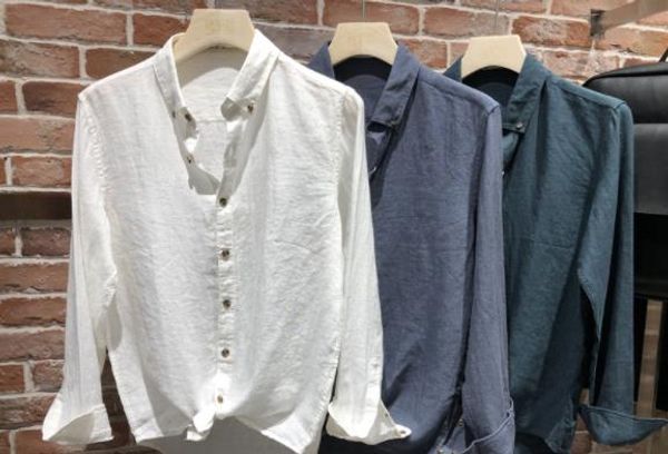 gmuge original autumn and winter 2019 new solid color linen long sleeve shirt men's leisure simple men's shirt trend, White
gmuge original autumn and winter 2019 new solid color linen long sleeve shirt men's leisure simple men's shirt trend, White