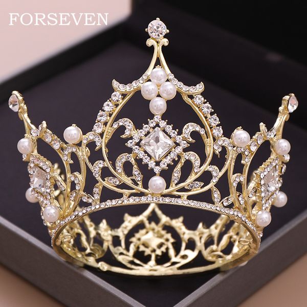 gold color pearl crystal bride prince crown wedding hair jewelry headband ornament rould tiara crown fashion women accessories, Golden;white
gold color pearl crystal bride prince crown wedding hair jewelry headband ornament rould tiara crown fashion women accessories, Golden;white