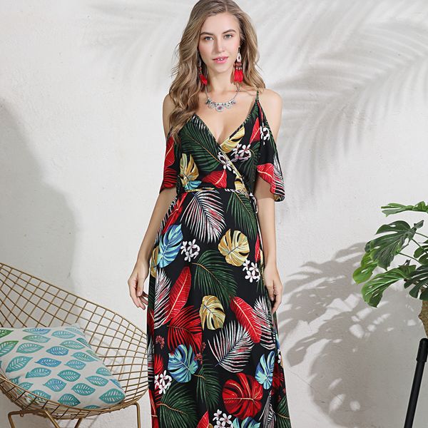 gkfnmt maxi women summer dresses beach v-neck spaghetti strap dress floral print long chiffon dress boho vestidos 2019, Black;gray
gkfnmt maxi women summer dresses beach v-neck spaghetti strap dress floral print long chiffon dress boho vestidos 2019, Black;gray