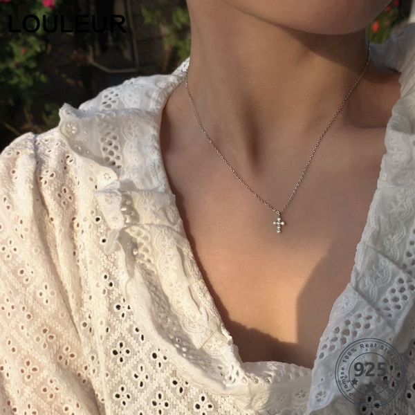 louleur real 925 sterling silver cross necklace fashion elegant zircon pendant necklace for women fine jewellery gifts
louleur real 925 sterling silver cross necklace fashion elegant zircon pendant necklace for women fine jewellery gifts