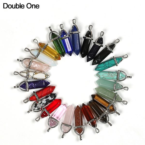 24pcs healing pointed chakra pendants hexagonal quartz crystals bullet shape stone diy charm beads for jewelry making, Silver
24pcs healing pointed chakra pendants hexagonal quartz crystals bullet shape stone diy charm beads for jewelry making, Silver