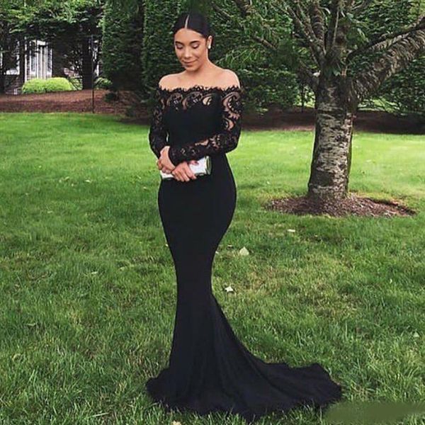 elegant bateau mermaid evening dresses long sleeve lace sweep train formal gown elastic trumpet long prom gowns, Black;red
elegant bateau mermaid evening dresses long sleeve lace sweep train formal gown elastic trumpet long prom gowns, Black;red