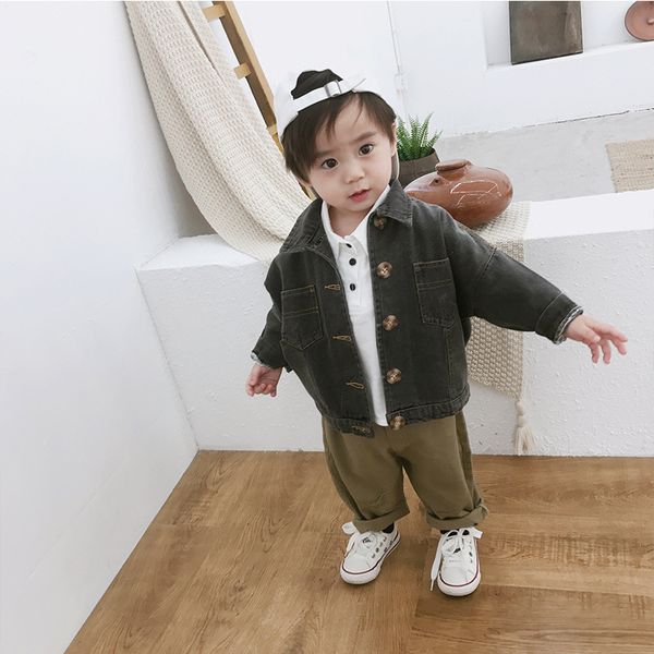autumn cute boys girls cotton fashion denim short coats infant kids solid color casual turn-down collar jackets children outwear, Blue;gray
autumn cute boys girls cotton fashion denim short coats infant kids solid color casual turn-down collar jackets children outwear, Blue;gray