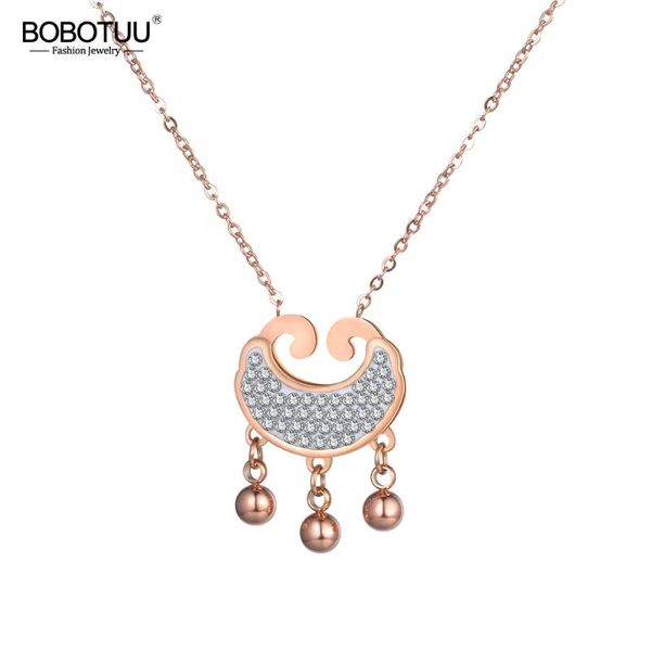 bobotuu stainless steel pendant necklace longevity lock chinese style rose gold color jewelry rhinestone gift for women bn18270, Silver
bobotuu stainless steel pendant necklace longevity lock chinese style rose gold color jewelry rhinestone gift for women bn18270, Silver