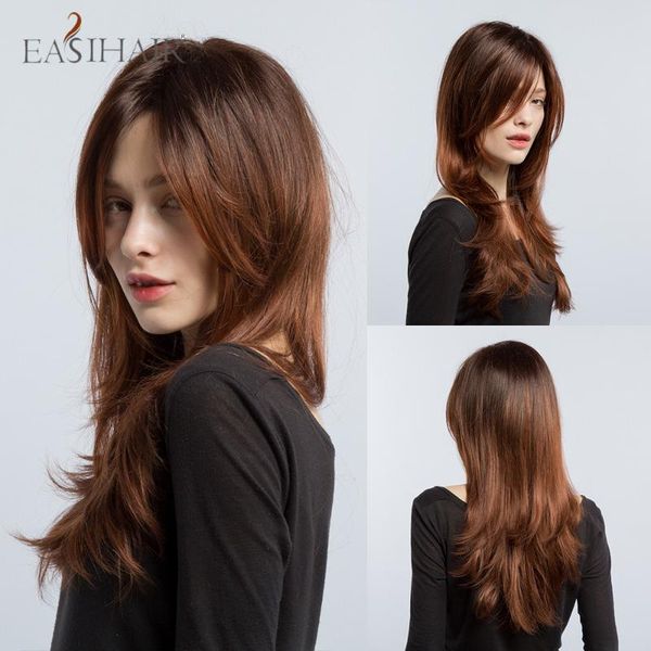 easihair medium length brown layered wigs heat resistant natural synthetic wigs with side bangs for afro women cosplay, Black
easihair medium length brown layered wigs heat resistant natural synthetic wigs with side bangs for afro women cosplay, Black