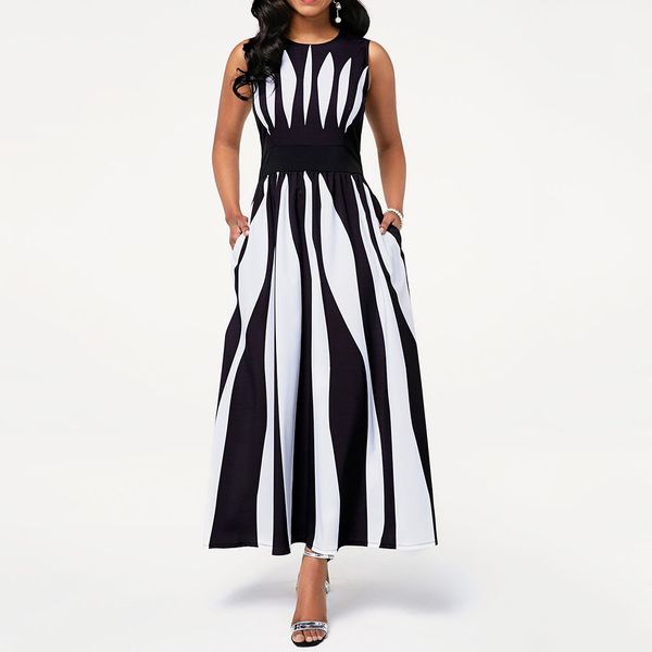 plus size black and white color block maxi dress women sleeveless tunic elegant office ladies summer long dress female work wear, Black;gray
plus size black and white color block maxi dress women sleeveless tunic elegant office ladies summer long dress female work wear, Black;gray