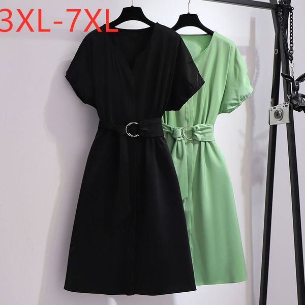 new 2020 summer plus size dress for women large loose casual black green retro v neck dresses belt 3xl 4xl 5xl 6xl 7xl, Black;gray
new 2020 summer plus size dress for women large loose casual black green retro v neck dresses belt 3xl 4xl 5xl 6xl 7xl, Black;gray