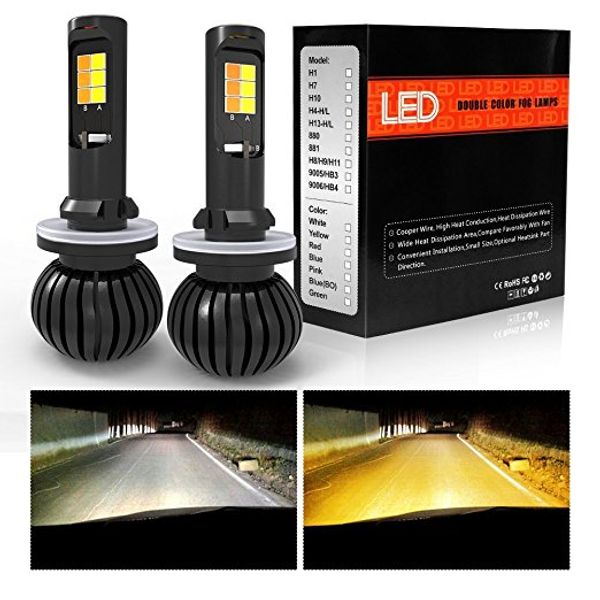 1pair car led fog light drl white golden dual color bulb h4 h7 h11 h8 h27 881 880 hb3 9005 hb4 9006 front fog lamps 6000k
1pair car led fog light drl white golden dual color bulb h4 h7 h11 h8 h27 881 880 hb3 9005 hb4 9006 front fog lamps 6000k