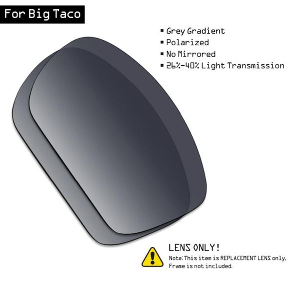 smartvlt polarized sunglasses replacement lenses for big taco - grey gradient tint
smartvlt polarized sunglasses replacement lenses for big taco - grey gradient tint