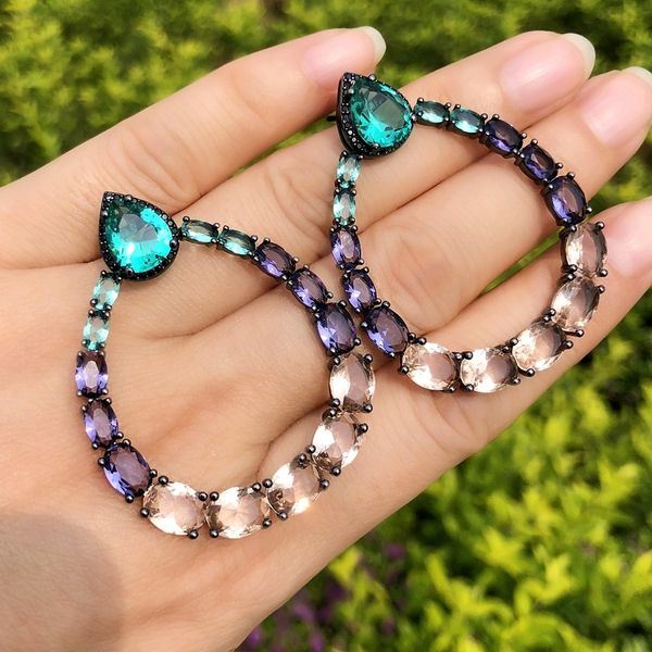 luxury big water drop dangle earrings colorful crystal glass cz stone round big hollow bohemia zircon earrings for women jewelry, Silver
luxury big water drop dangle earrings colorful crystal glass cz stone round big hollow bohemia zircon earrings for women jewelry, Silver