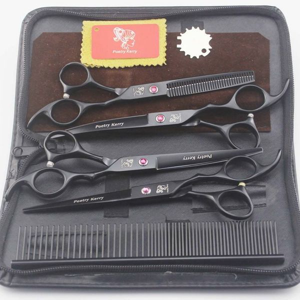 poetry kerry high-grade 7 0 inch 62hrc hardness 6cr black baking varnish stainless steel 4 hair scissors kit with comb2273
poetry kerry high-grade 7 0 inch 62hrc hardness 6cr black baking varnish stainless steel 4 hair scissors kit with comb2273