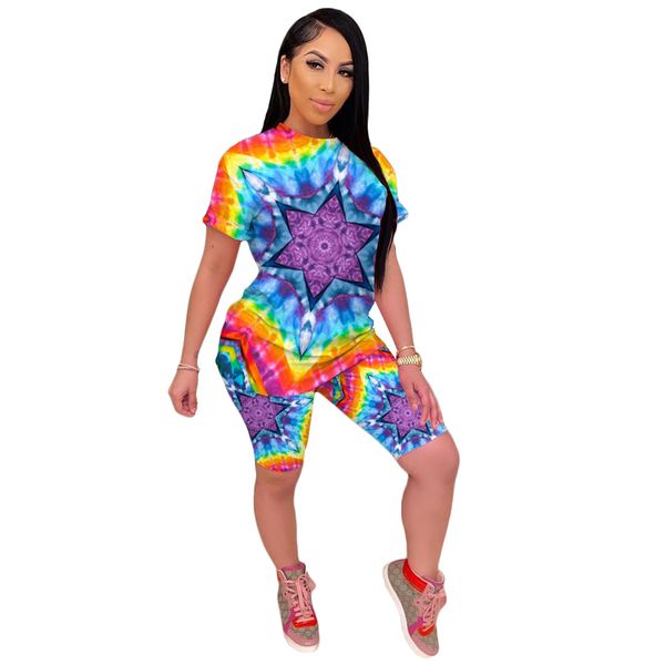 women's two piece tie dye outfits summer casual colorful printed tracksuit skinny shorts tracksuit set, White
women's two piece tie dye outfits summer casual colorful printed tracksuit skinny shorts tracksuit set, White