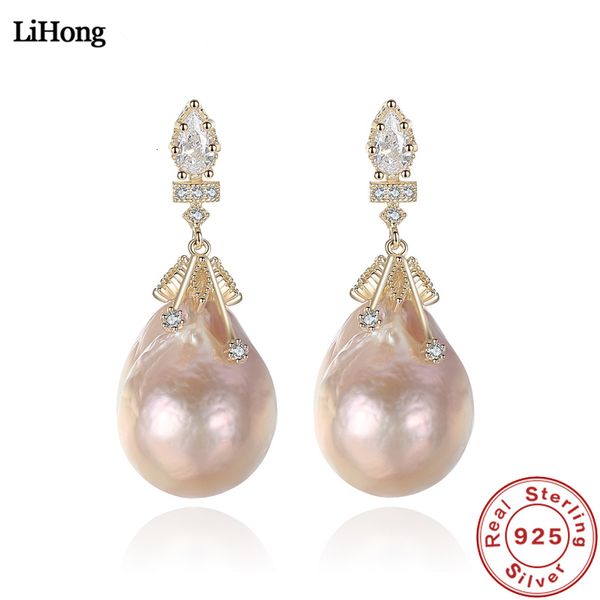 shaped baroque natural pearl 100% 925 sterling silver earrings for women engagement wedding gift jewelry cj191209, Golden
shaped baroque natural pearl 100% 925 sterling silver earrings for women engagement wedding gift jewelry cj191209, Golden
