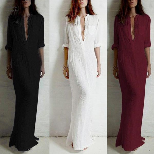 длинные женщин maxi платье sexy повседневный длинным рукавом v шея твердая мода платье boho пляж платья дизайнер одежды, Black;gray
длинные женщин maxi платье sexy повседневный длинным рукавом v шея твердая мода платье boho пляж платья дизайнер одежды, Black;gray