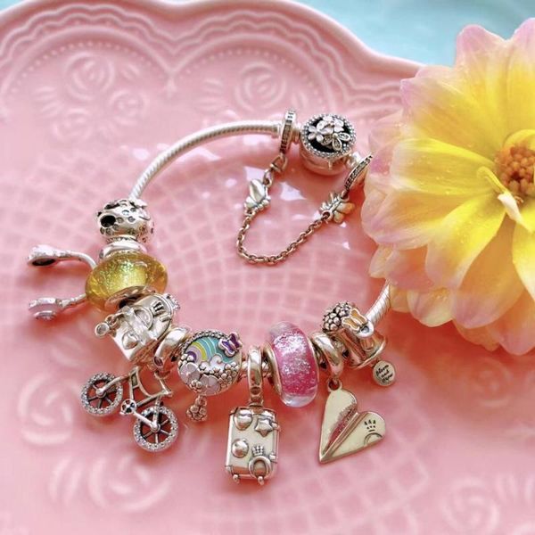 lidu 100%925 sterling silver 2019 stylish bike headset travel bag pandoras bracelet delivery, Golden;silver
lidu 100%925 sterling silver 2019 stylish bike headset travel bag pandoras bracelet delivery, Golden;silver