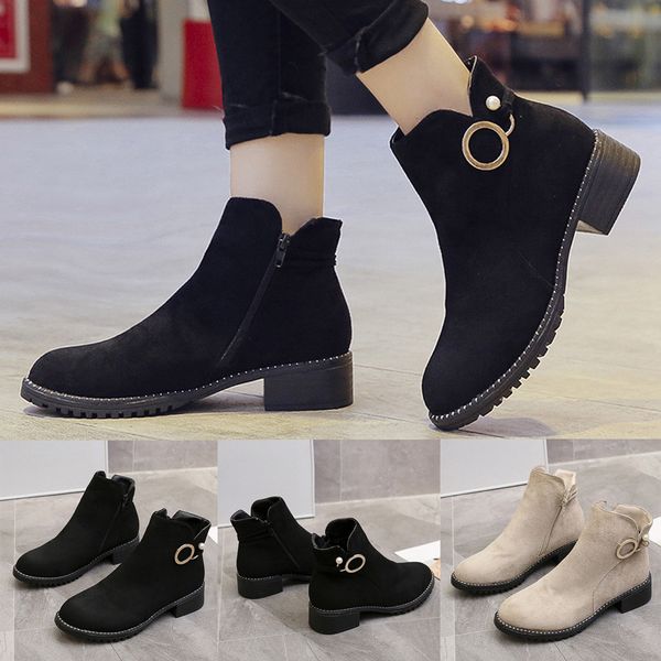 fashion women flock suqare heels zipper pure color short booties round toe shoes fashion ankle boots snow boots winter#e30, Black
fashion women flock suqare heels zipper pure color short booties round toe shoes fashion ankle boots snow boots winter#e30, Black