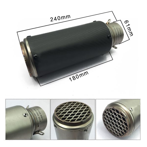 for cb190r for kawasaki er25 yamaha fz16 mt07 51/61mm inlet universal motorcycle exhaust scape moto scooter muffler pipe
for cb190r for kawasaki er25 yamaha fz16 mt07 51/61mm inlet universal motorcycle exhaust scape moto scooter muffler pipe