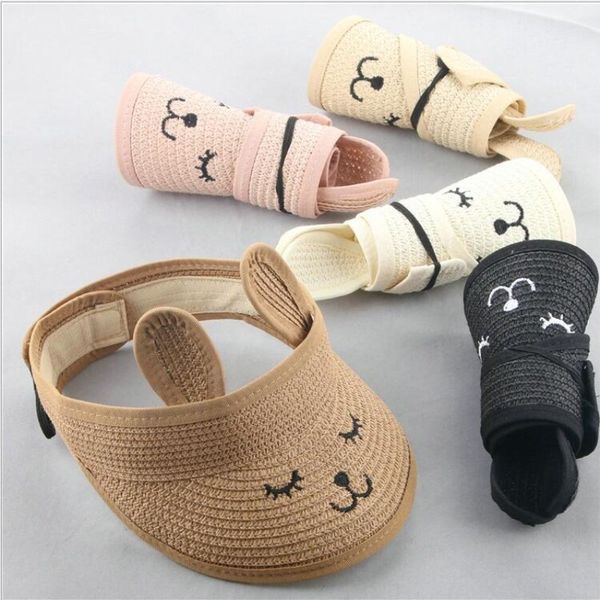 lovely smile summer empty wide brim straw visor cap for baby props kids child adjustable cute sun hat for boys girls, Yellow
lovely smile summer empty wide brim straw visor cap for baby props kids child adjustable cute sun hat for boys girls, Yellow