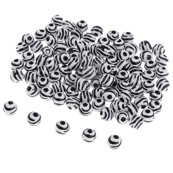wholesale 100pcs 10mm black&white striped printed loose beads for diy crafts accessory
wholesale 100pcs 10mm black&white striped printed loose beads for diy crafts accessory