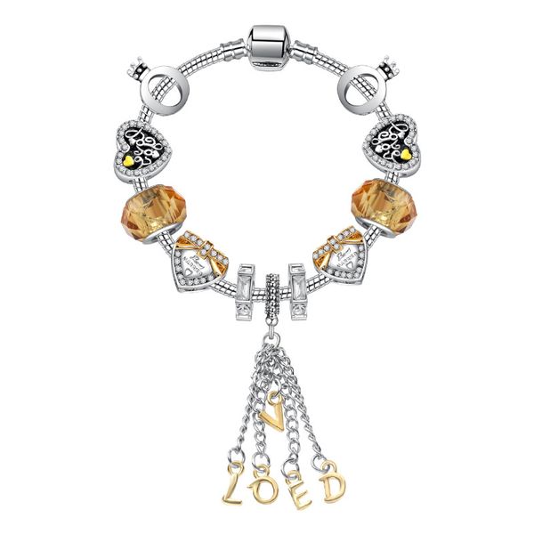 charm bracelets alloy zircon glass beads love women bracelet gift girls party festival fashion accessories bracelets with pouch sale, Golden;silver
charm bracelets alloy zircon glass beads love women bracelet gift girls party festival fashion accessories bracelets with pouch sale, Golden;silver