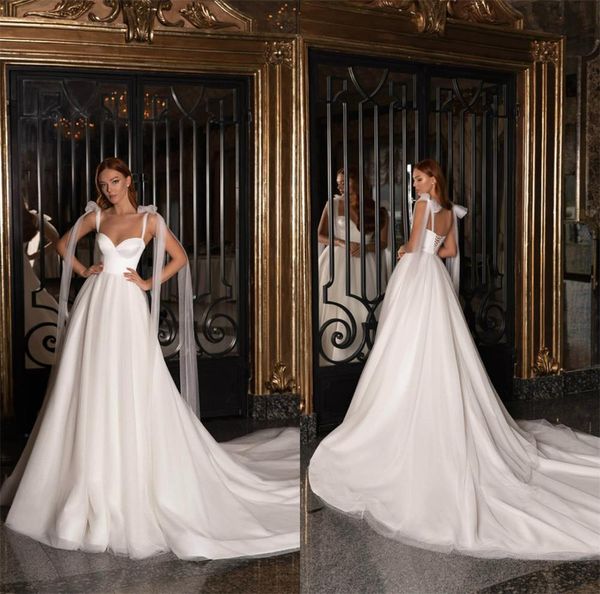 2020 elegant boho wedding dresses spaghetti straps sweep train beach wedding dress a line custom made vestidos de novia, White
2020 elegant boho wedding dresses spaghetti straps sweep train beach wedding dress a line custom made vestidos de novia, White