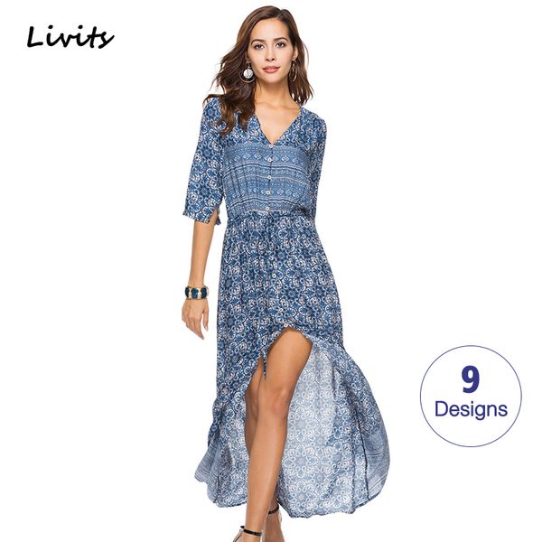 women's dresses beach bohemian holiday vacation french ankle-length maxi long dress v neck short sleeve floral for female, Black;gray
women's dresses beach bohemian holiday vacation french ankle-length maxi long dress v neck short sleeve floral for female, Black;gray