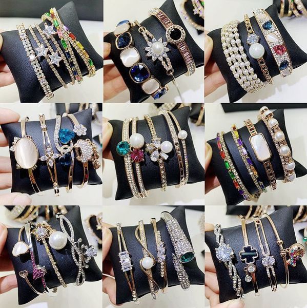 gold and silver plated bracelet flash czech rhinestones with zircon metal bracelet for women pearls fritillaria alloy bangle, Black 
gold and silver plated bracelet flash czech rhinestones with zircon metal bracelet for women pearls fritillaria alloy bangle, Black
