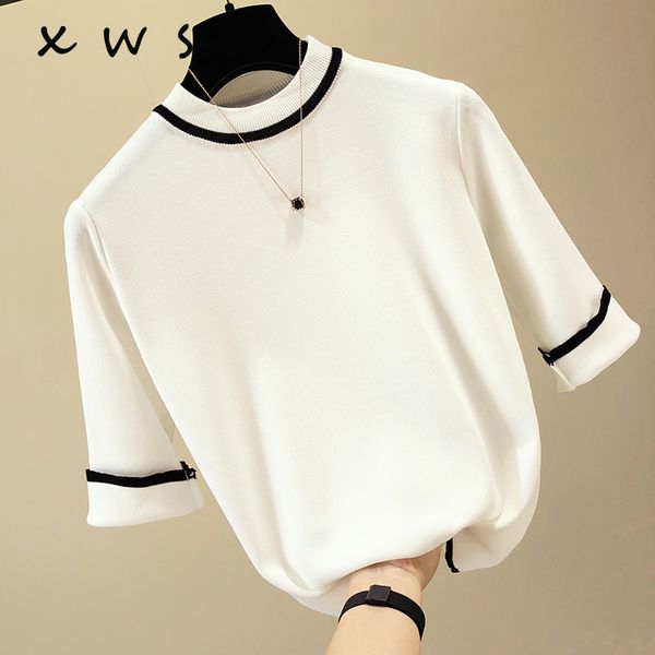 summer short sleeve pullover women sweater knitted 2019 sweaters o-neck korean pull femme jumper female white thin sweater, White;black
summer short sleeve pullover women sweater knitted 2019 sweaters o-neck korean pull femme jumper female white thin sweater, White;black