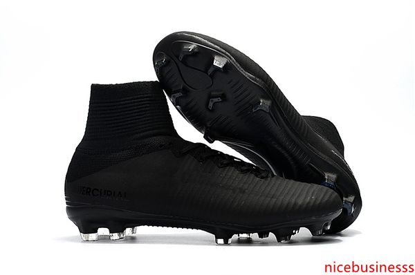 new arrival full black soccer cleats mercurial superfly kids soccer shoes high ankle cristiano ronaldo mens womens football boots
new arrival full black soccer cleats mercurial superfly kids soccer shoes high ankle cristiano ronaldo mens womens football boots