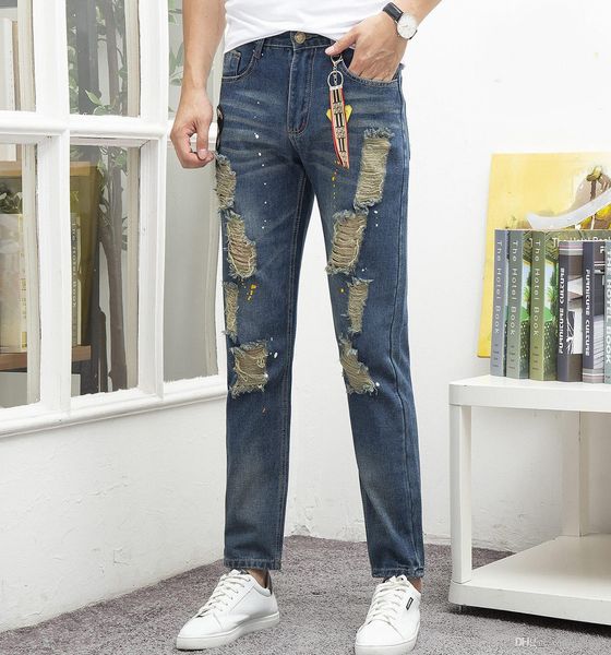jeans mens distressed ripped biker jeans slim fit motorcycle biker denim fashion designer pants hip hop mens jeans 03, Blue
jeans mens distressed ripped biker jeans slim fit motorcycle biker denim fashion designer pants hip hop mens jeans 03, Blue