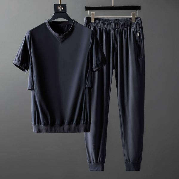 minglu summer mens sets (t-shirt+pants) luxury solid color round collar male tracksuit fashion slim fit casual sport man sets, Gray
minglu summer mens sets (t-shirt+pants) luxury solid color round collar male tracksuit fashion slim fit casual sport man sets, Gray