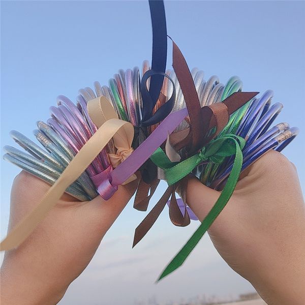 new silicone plastic tube gold five-layer pvc pipe ribbon bow european and american style fashion bracelet, Black
new silicone plastic tube gold five-layer pvc pipe ribbon bow european and american style fashion bracelet, Black