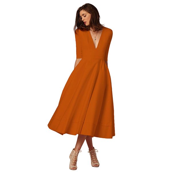 elegant women deep v neck half sleeve dress autumn winter solid dress slim high waist long dress female, Black;gray
elegant women deep v neck half sleeve dress autumn winter solid dress slim high waist long dress female, Black;gray