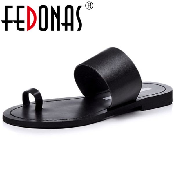 fedonas women casual slippers new genuine leather concise fahsion sandals open toe comfortable summer sandals basic shoes woman, Black
fedonas women casual slippers new genuine leather concise fahsion sandals open toe comfortable summer sandals basic shoes woman, Black
