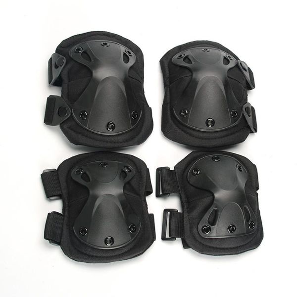 elbow & knee pads tactical us army paintball hunting protection war game protector, Black;gray