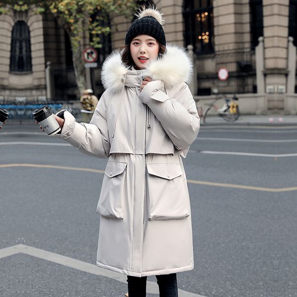 women's down & parkas cotton jacket large size long hooded waist oversized loose fur collar thick l, Black
women's down & parkas cotton jacket large size long hooded waist oversized loose fur collar thick l, Black