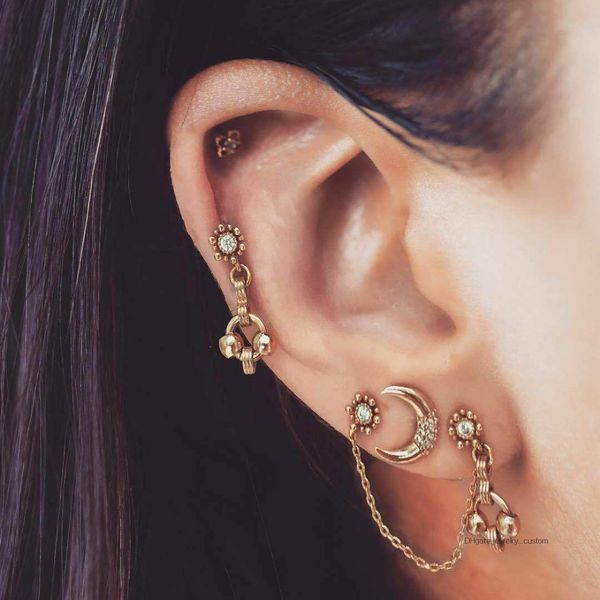 3 pcs/set bohemian fashion punk moon flower crystal tassel pendant earrings set women personality jewelry accessories, Golden;silver
3 pcs/set bohemian fashion punk moon flower crystal tassel pendant earrings set women personality jewelry accessories, Golden;silver