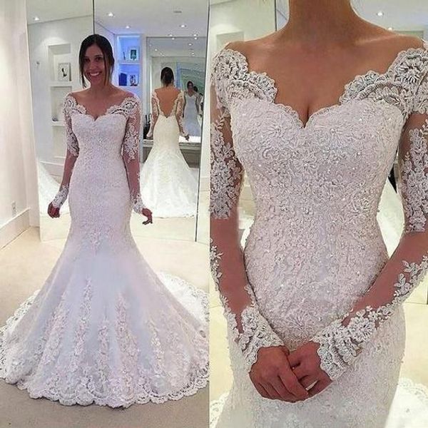 modest mermaid long sleeve wedding dresses 2019 robe de mariee backless bridal gowns online china dress, White
modest mermaid long sleeve wedding dresses 2019 robe de mariee backless bridal gowns online china dress, White